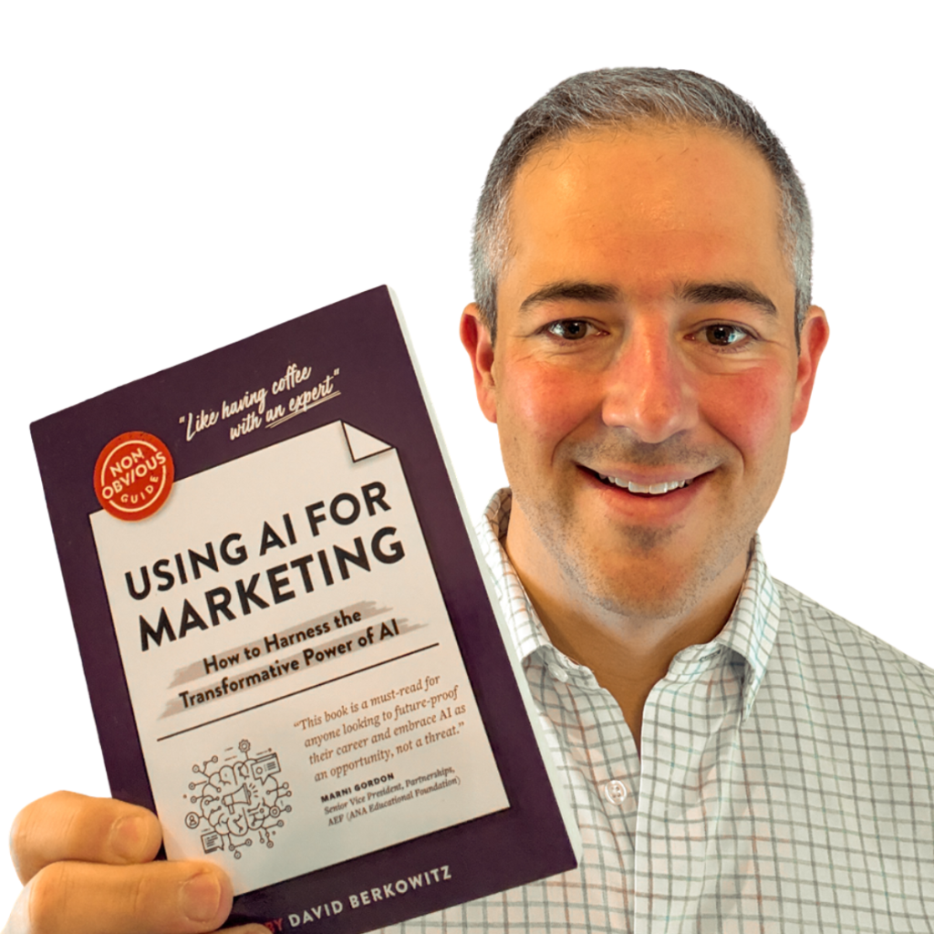 Marketing executive Darren Herman reading The Non-Obvious Guide to Using AI for Marketing