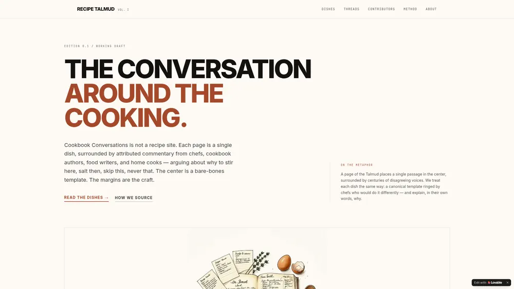 Cookbook Conversations homepage