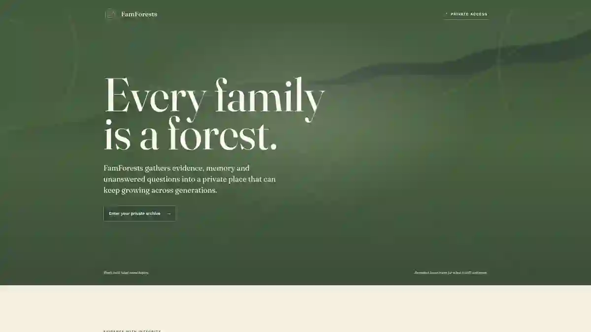 FamForests homepage