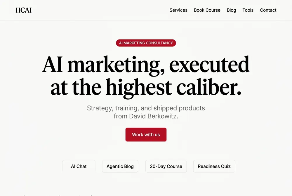 High Caliber AI homepage