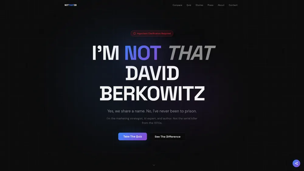 Not That David Berkowitz homepage