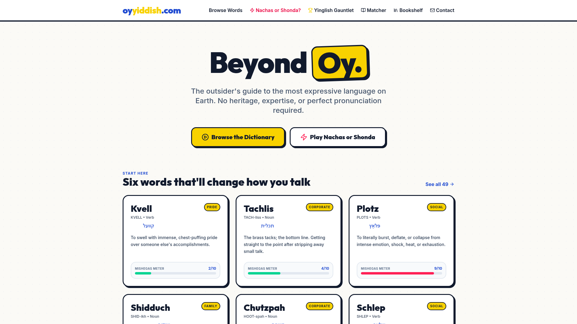 OyYiddish homepage