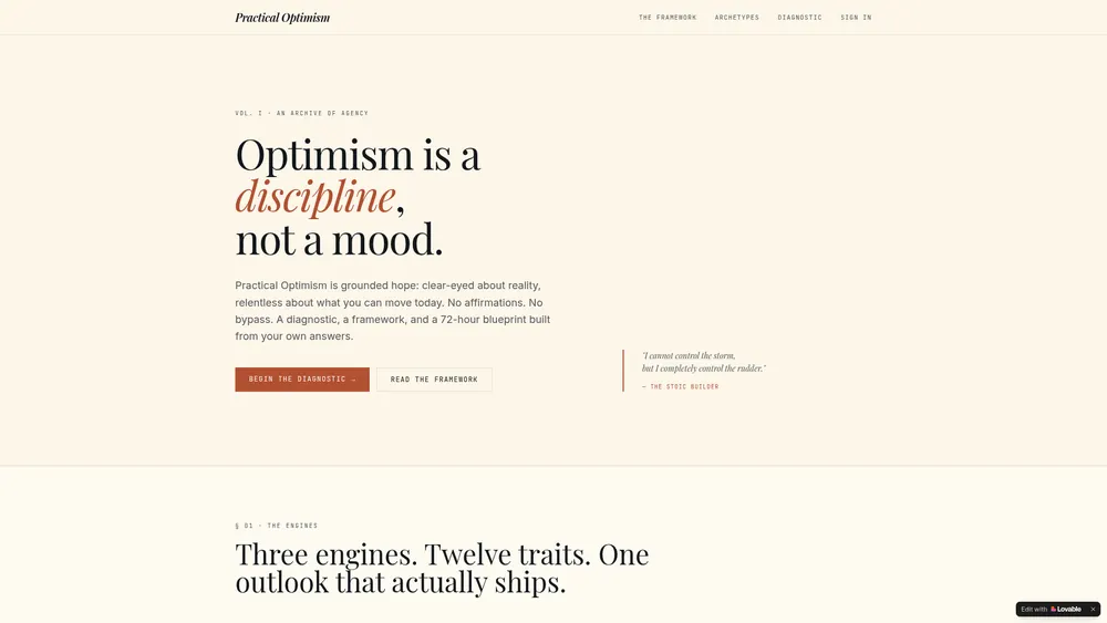 Practical Optimism homepage