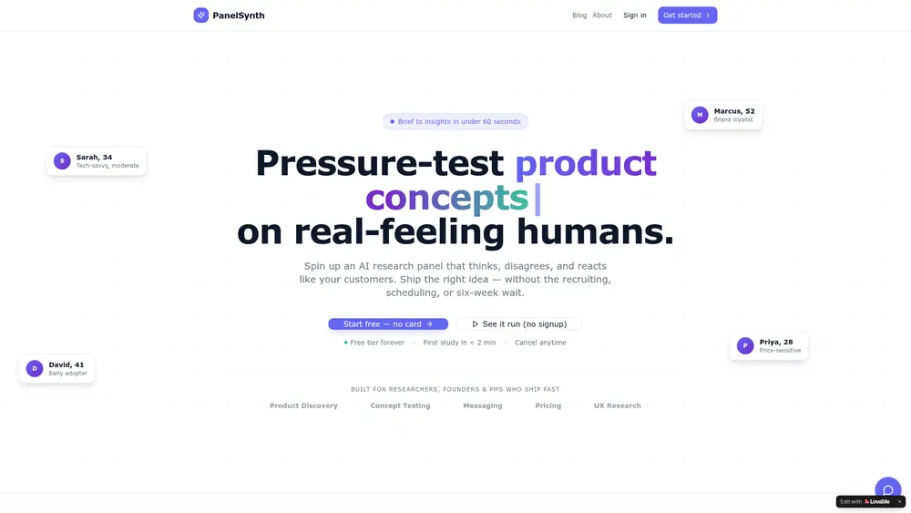 SynthAnswers homepage